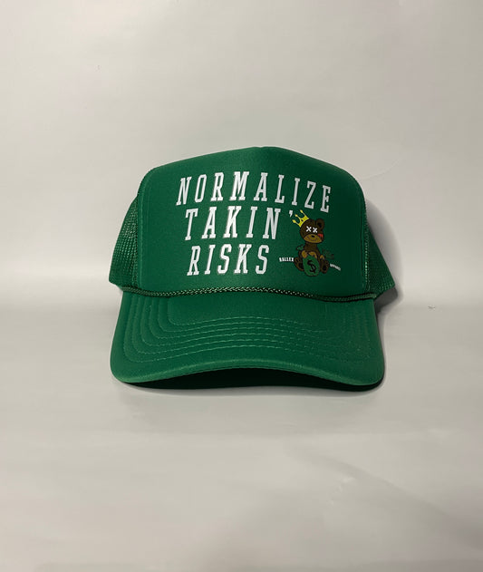 " Normalize Takin' Risks " Green Mesh Cap ( On Hand )